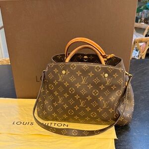 Louis Vuitton Brown and Tan Monogram Satchel